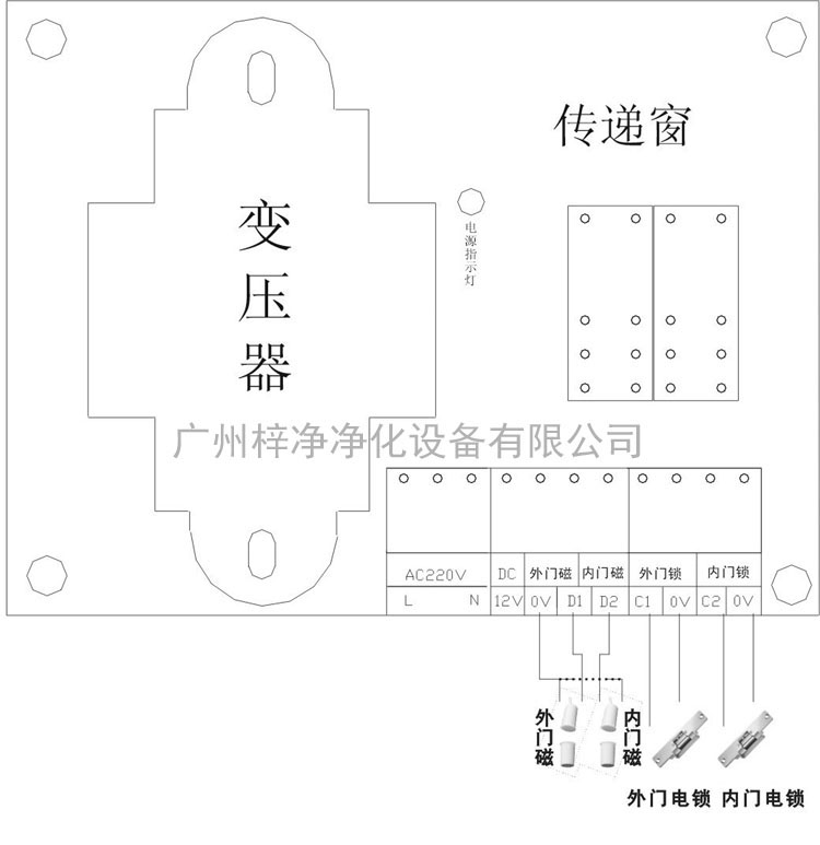 傳遞窗互鎖電路板接線說明書 傳遞窗互鎖電路板接線說明書